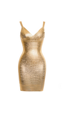 Eve Gold Metallic Mini Dress