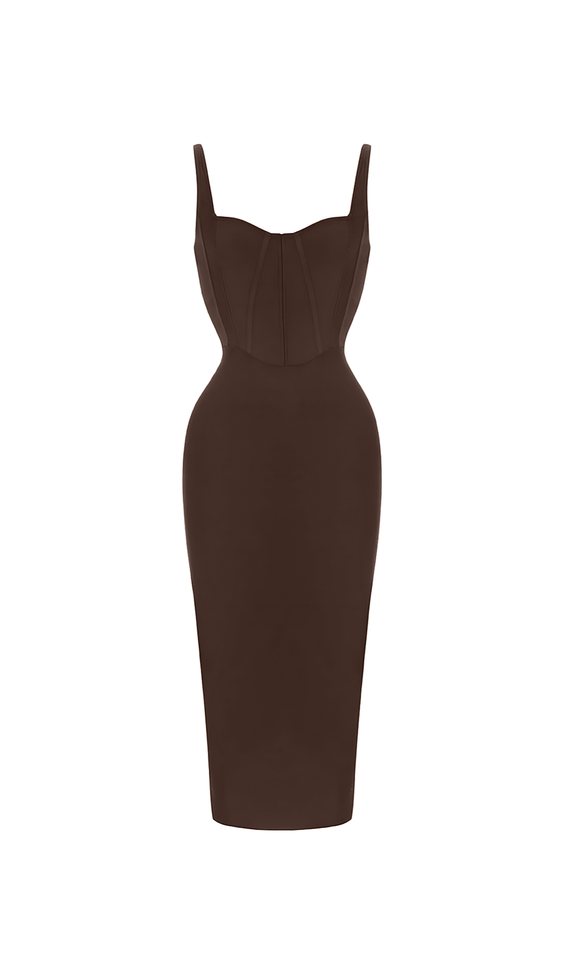Bianca Brown Bandage Midi Dress