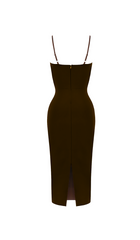 Bianca Brown Bandage Midi Dress