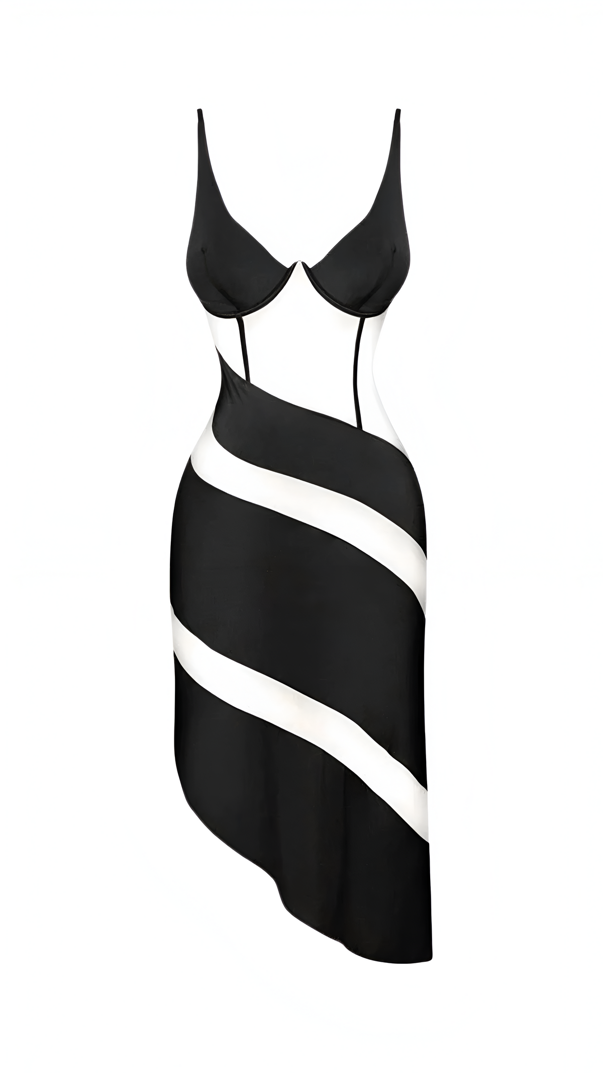 Nora Sheer Black Midi Dress