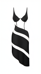 Nora Sheer Black Midi Dress