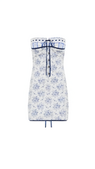Noor Blue Floral Toile Mini Dress