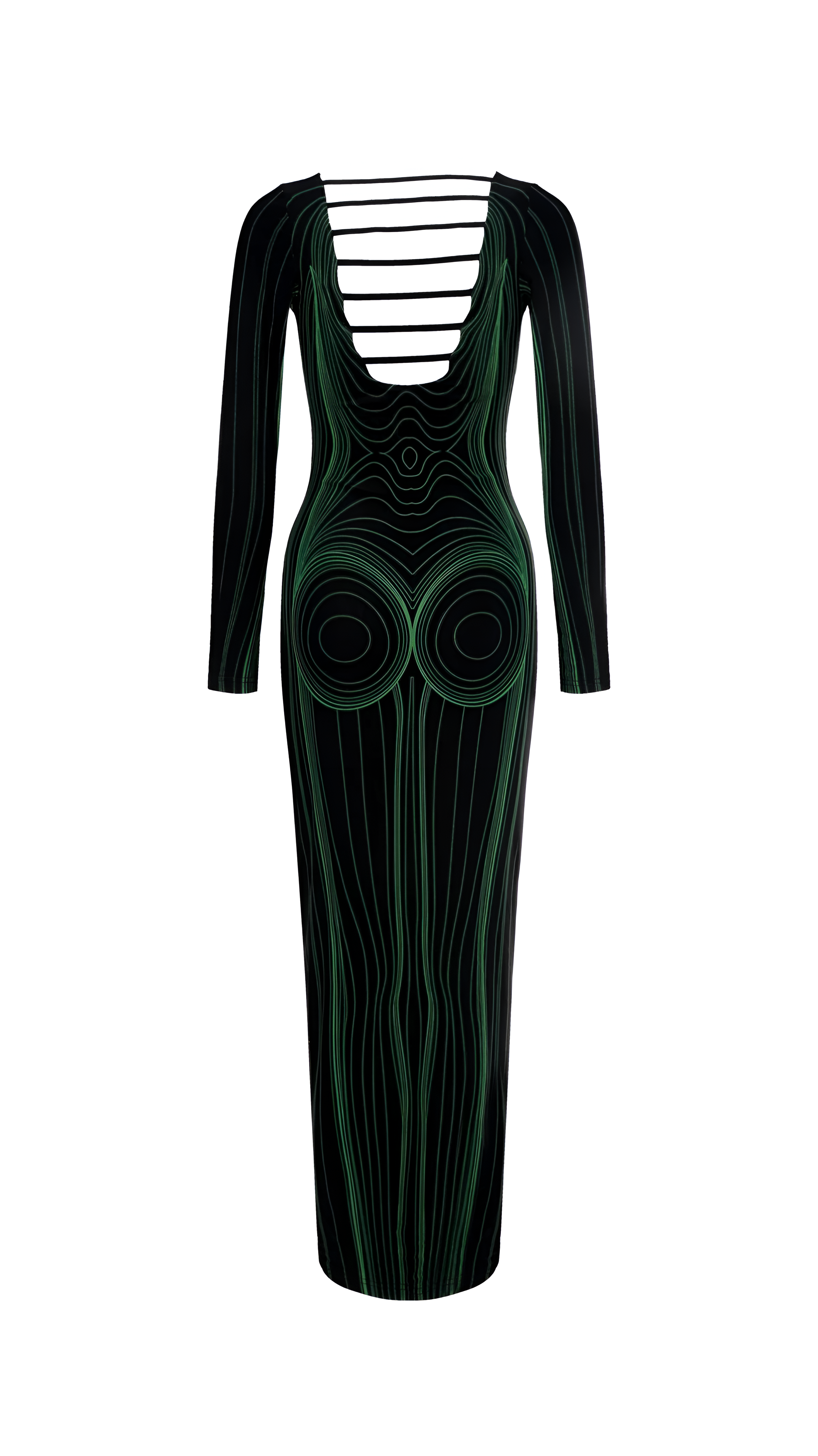 Aubrey Black Bodycon Maxi Dress