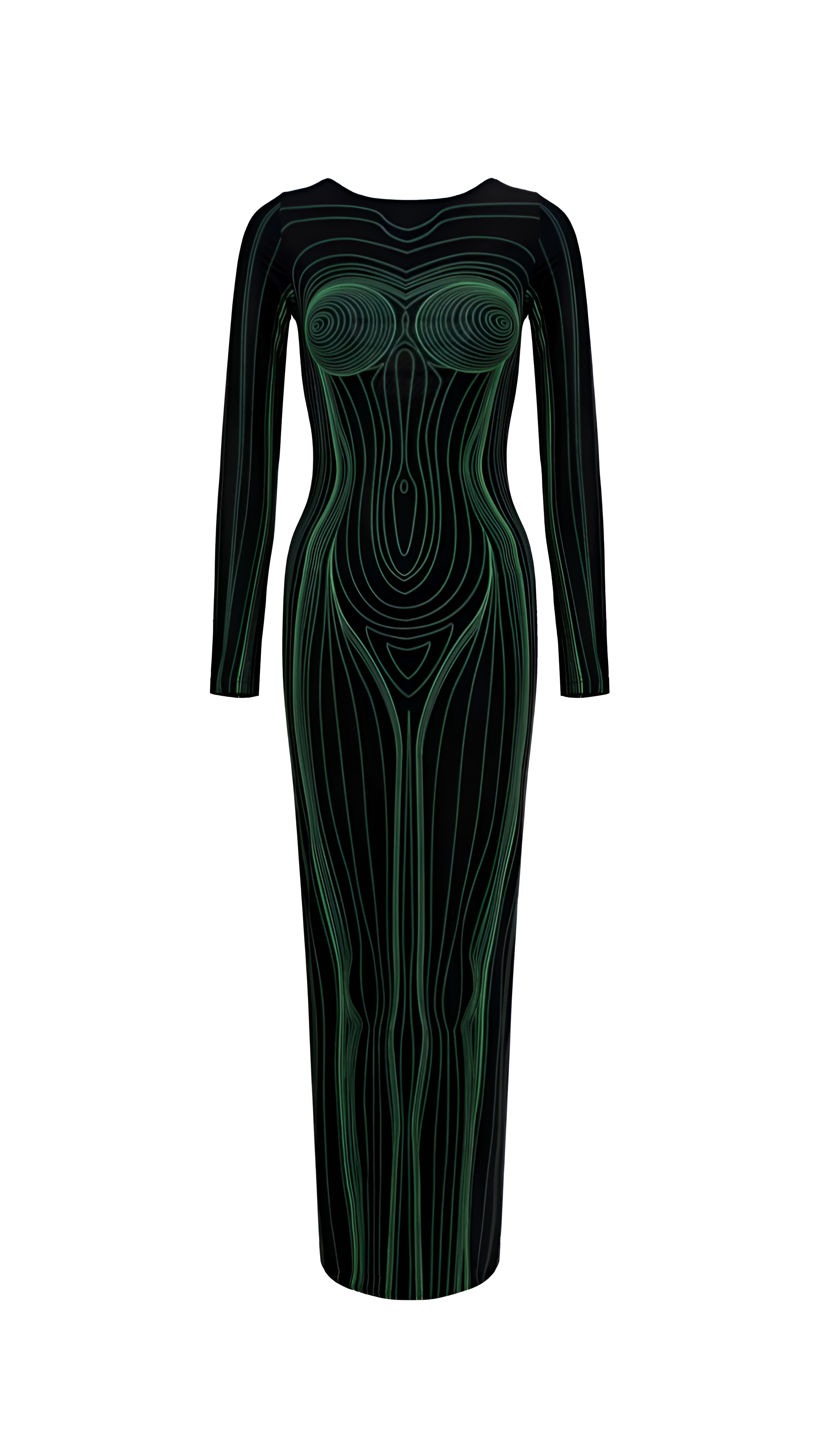 Aubrey Black Bodycon Maxi Dress