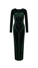 Aubrey Black Bodycon Maxi Dress