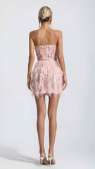 Mila Sequin Feather Mini Dress