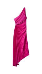 Meena Sculptural One-Shoulder Midi Dress