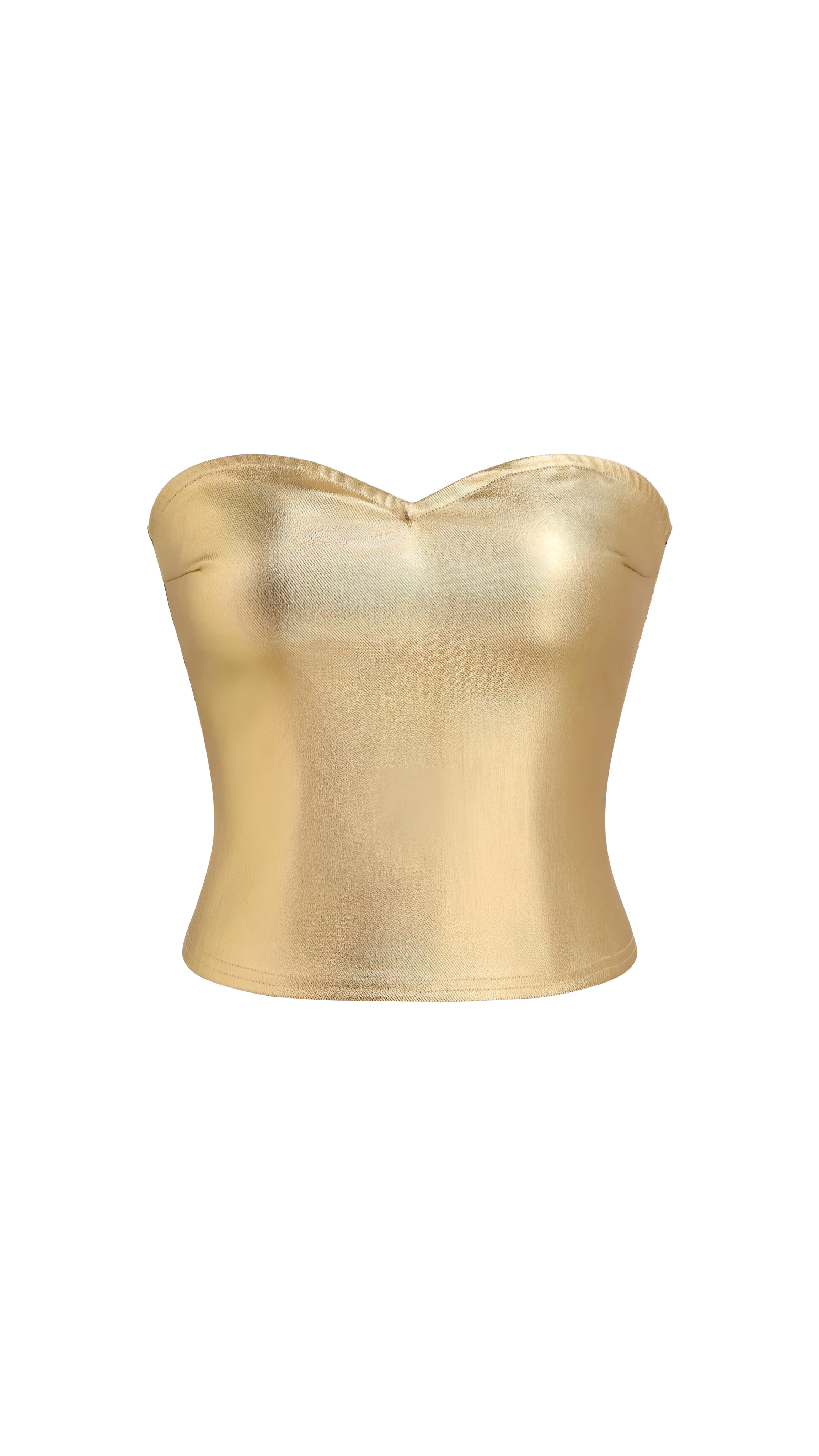 Lia Metallic Strapless Crop Top