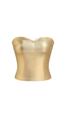 Lia Metallic Strapless Crop Top