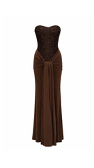 Bianca Shimmering Ivory Maxi Gown