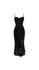 Angelika Wine-Black Maxi Gown