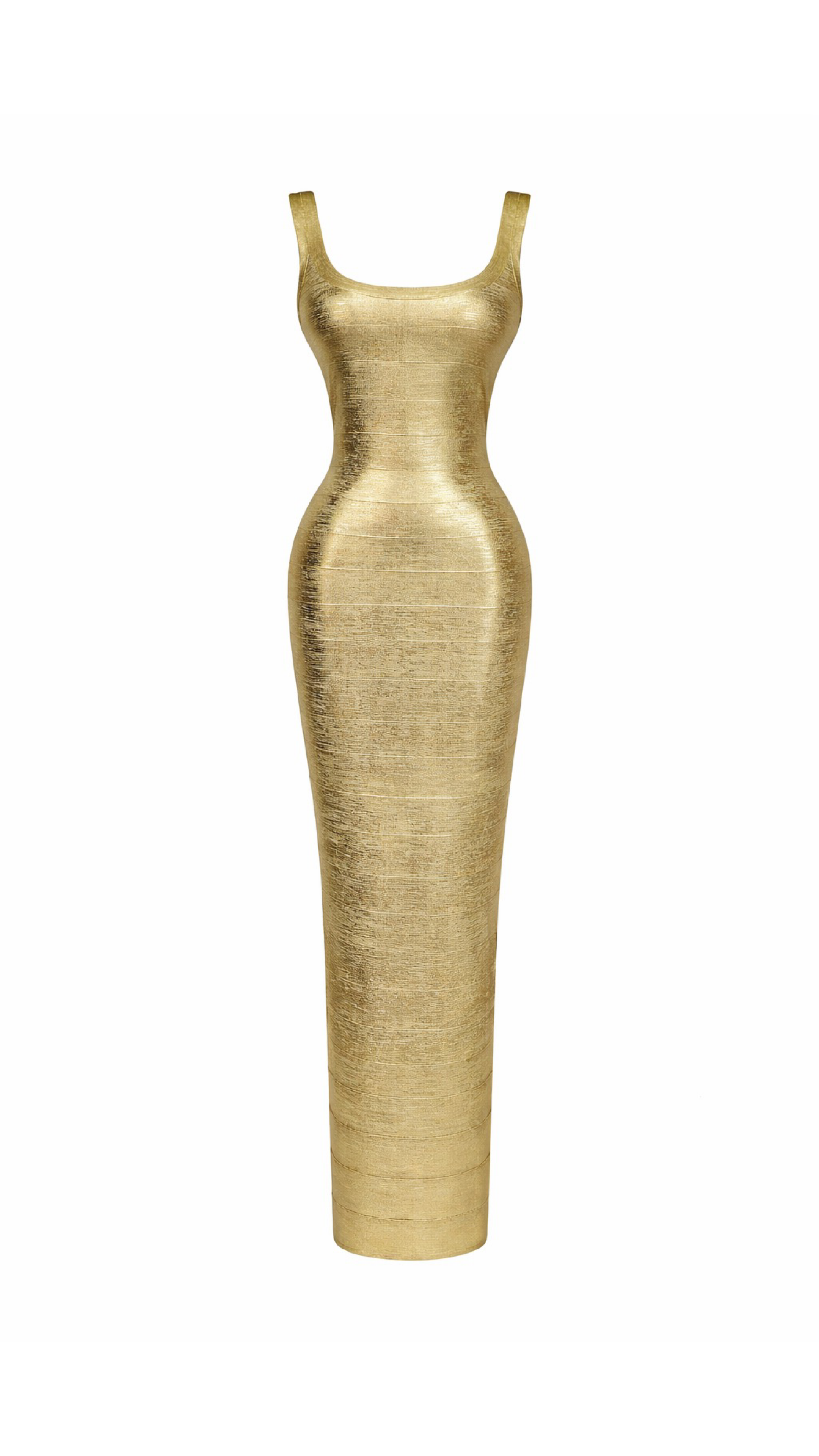 Raven Gold Maxi Bandage Dress