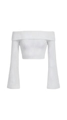 Anna Off-Shoulder Cropped Sweater