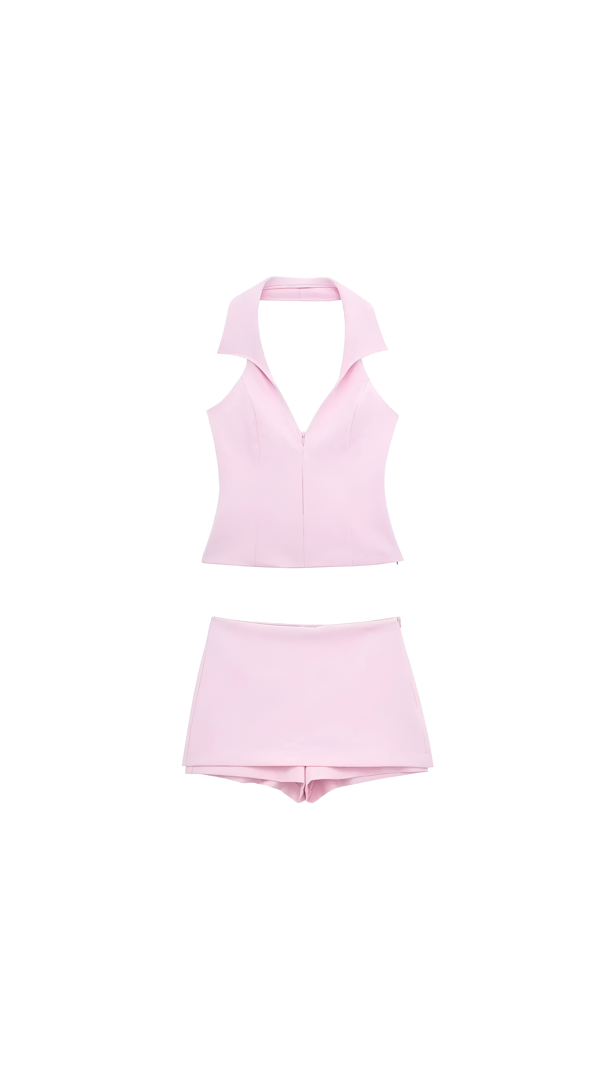 Gabby Soft Pink Crop Top and Mini Skirt Set