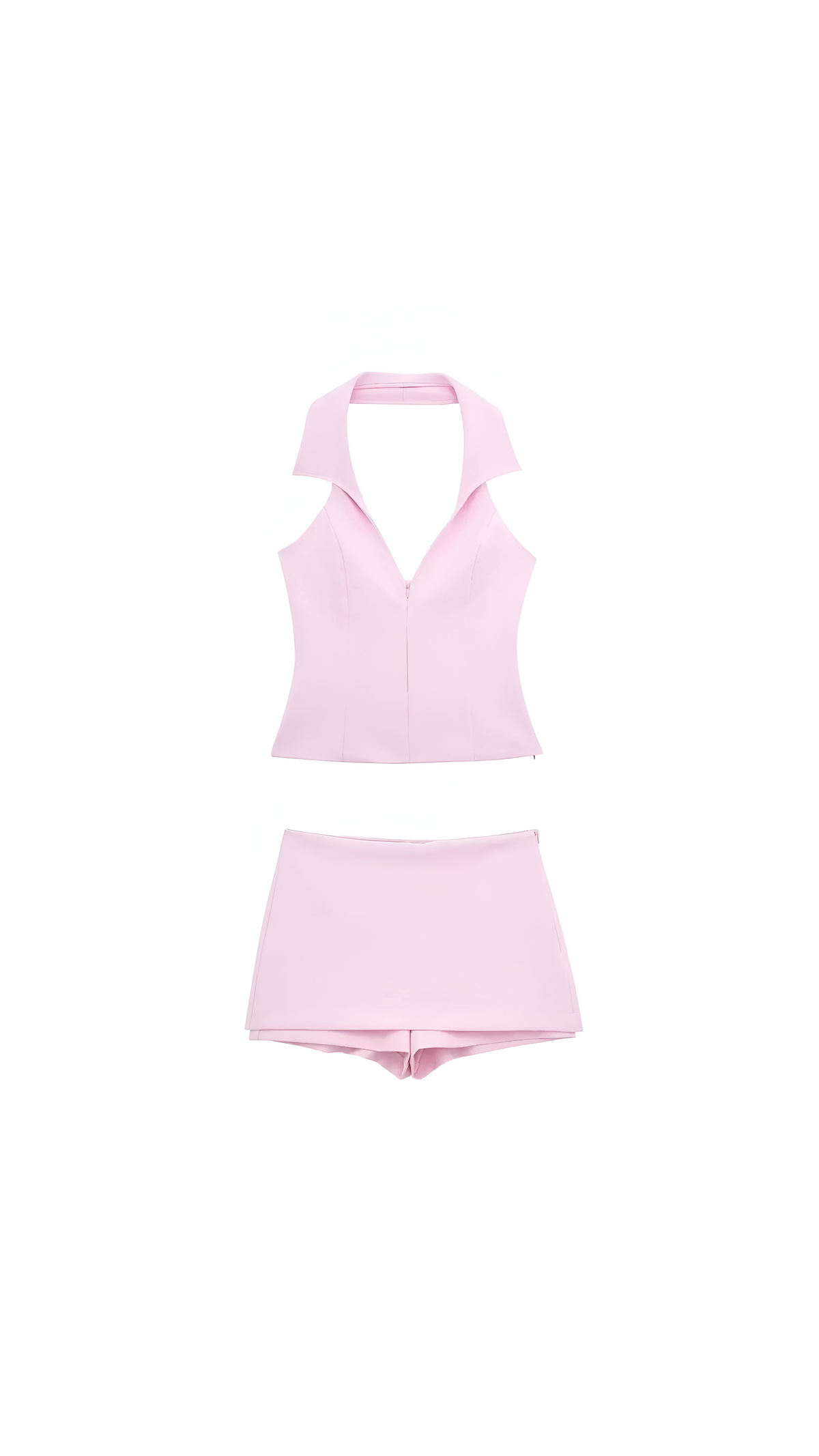 Gabby Soft Pink Crop Top and Mini Skirt Set