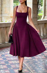 Pavlina Midi Dress in Wine