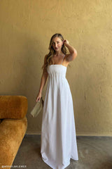 Sofie White Pintuck Maxi Dress