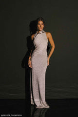 Elma Silver Plum Maxi Dress
