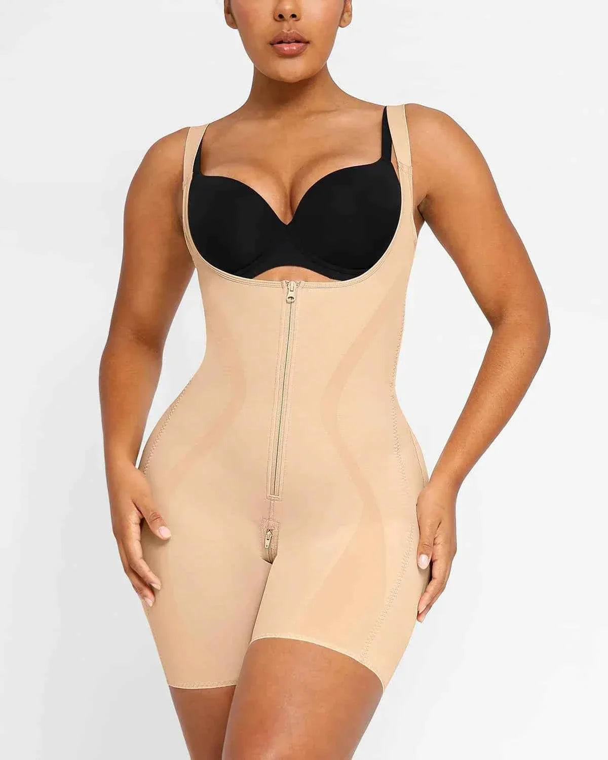 Curve Code Sculpting Bodysuit - Black Sheer X-Design
