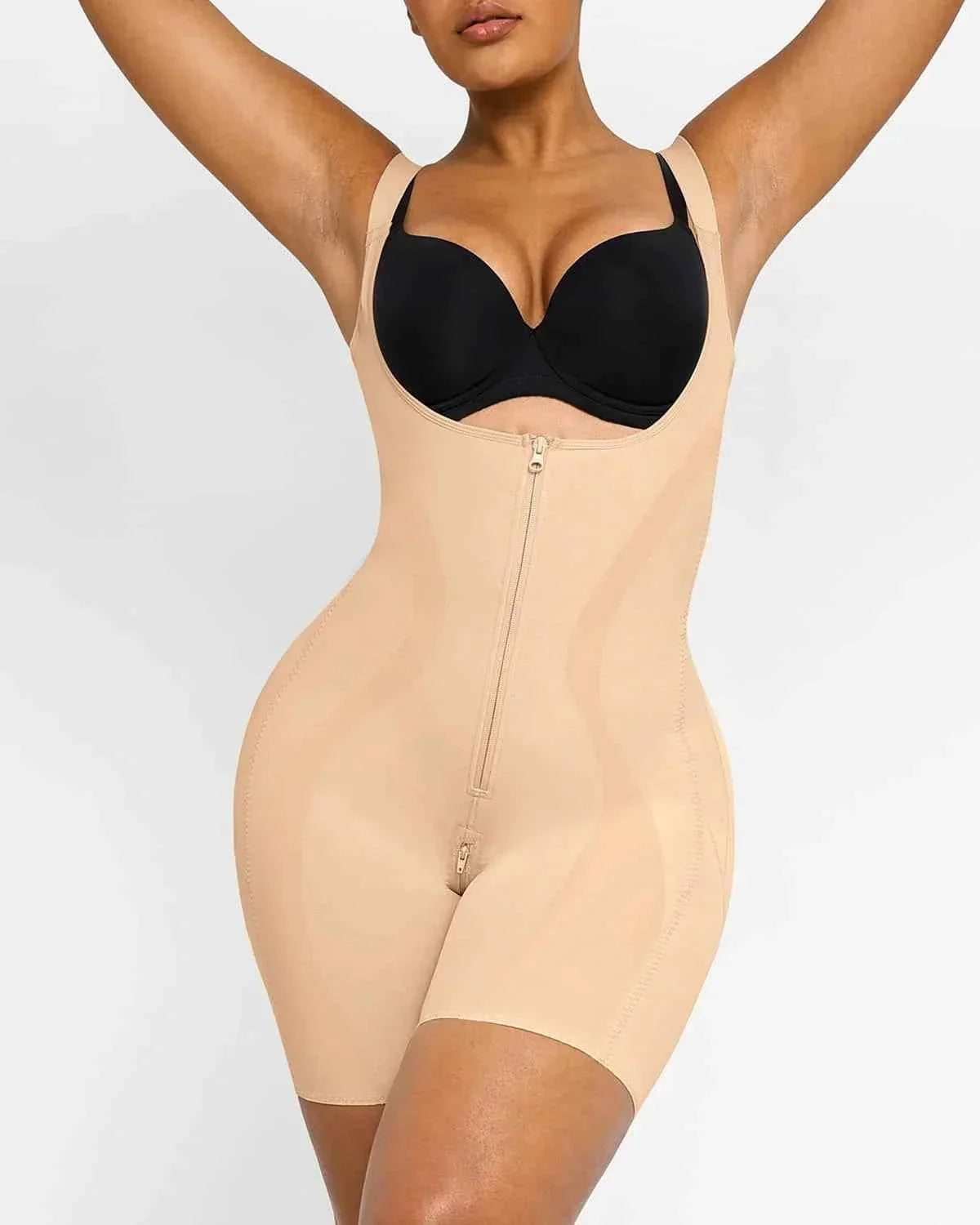 Curve Code Sculpting Bodysuit - Black Sheer X-Design