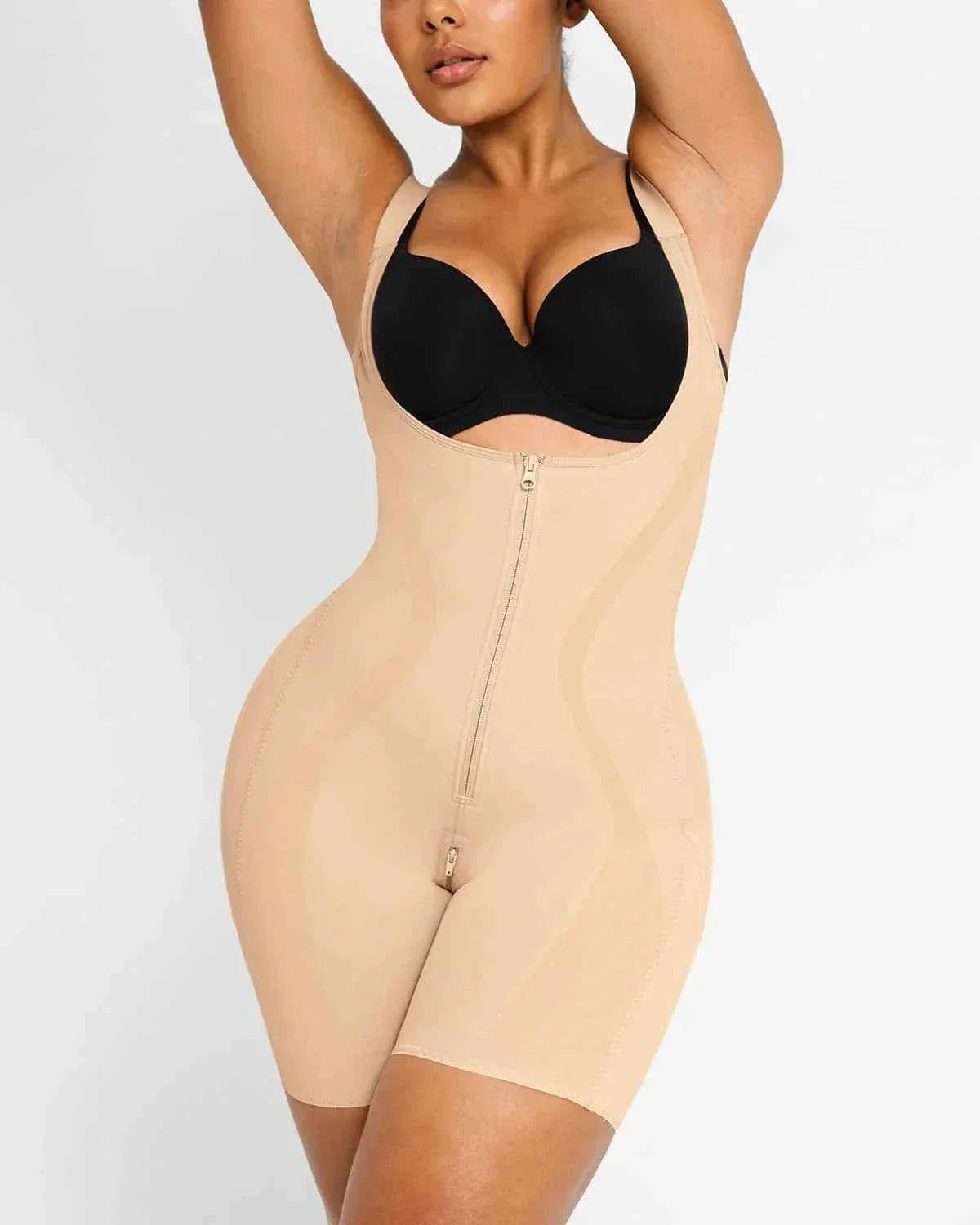 Curve Code Sculpting Bodysuit - Black Sheer X-Design