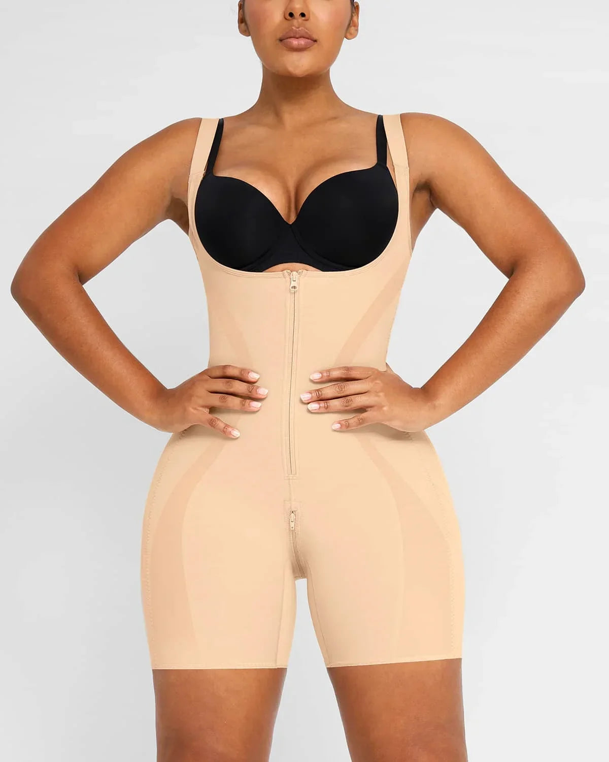 Curve Code Sculpting Bodysuit - Black Sheer X-Design