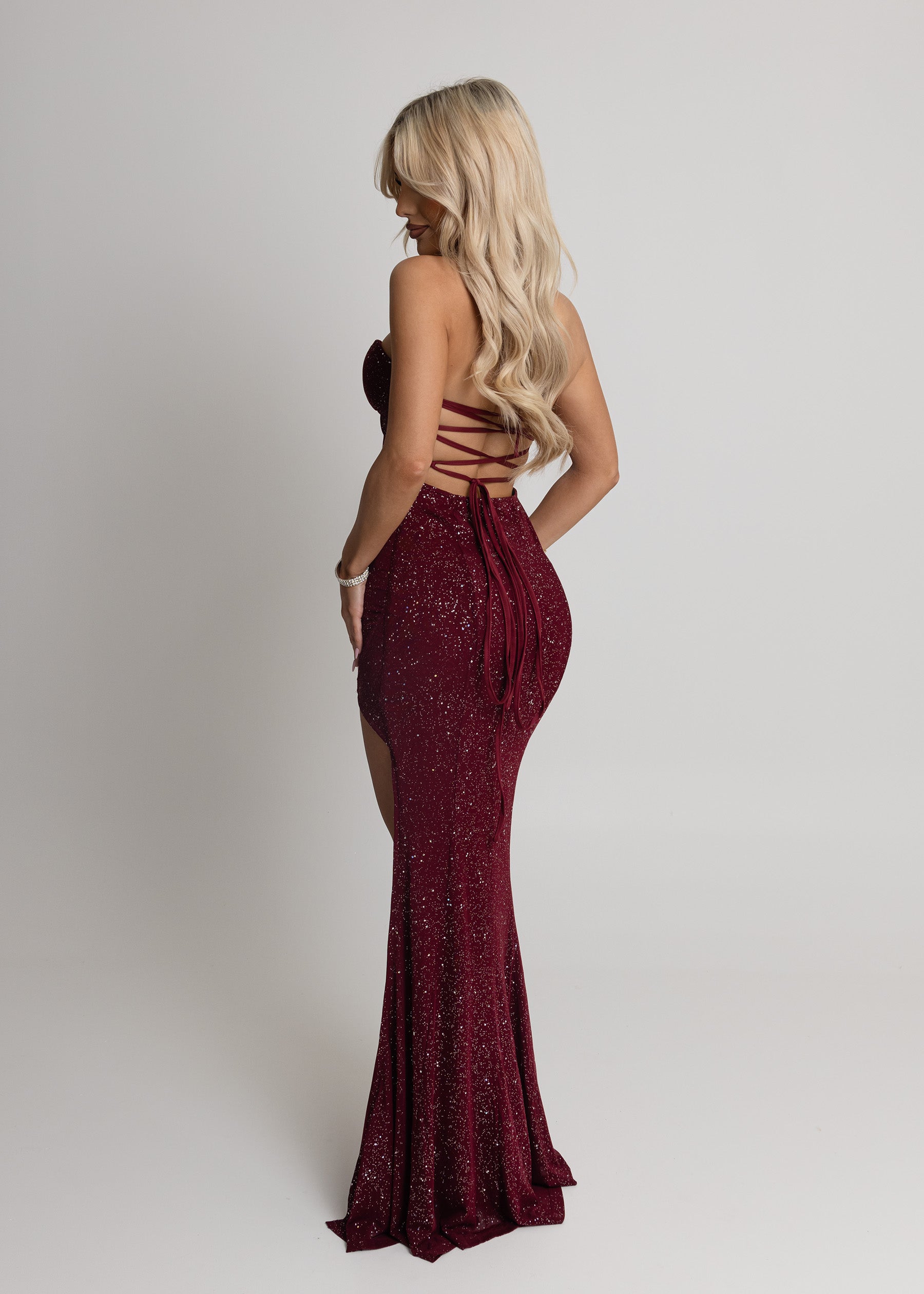 In The Spotlight Maxi Dress - Burgundy