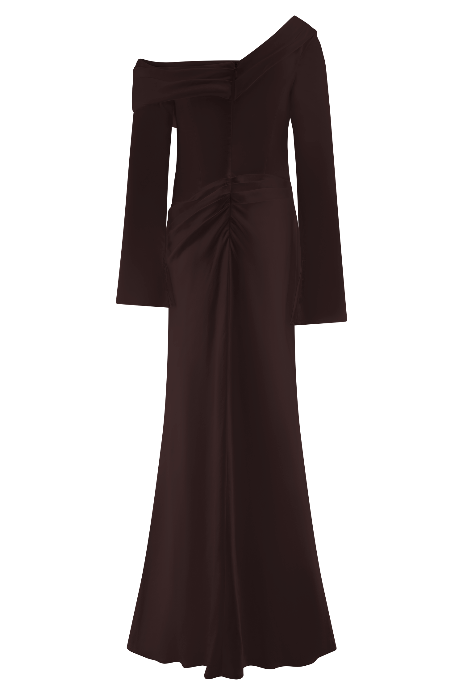 Iris Dark Chocolate Satin Maxi Dress