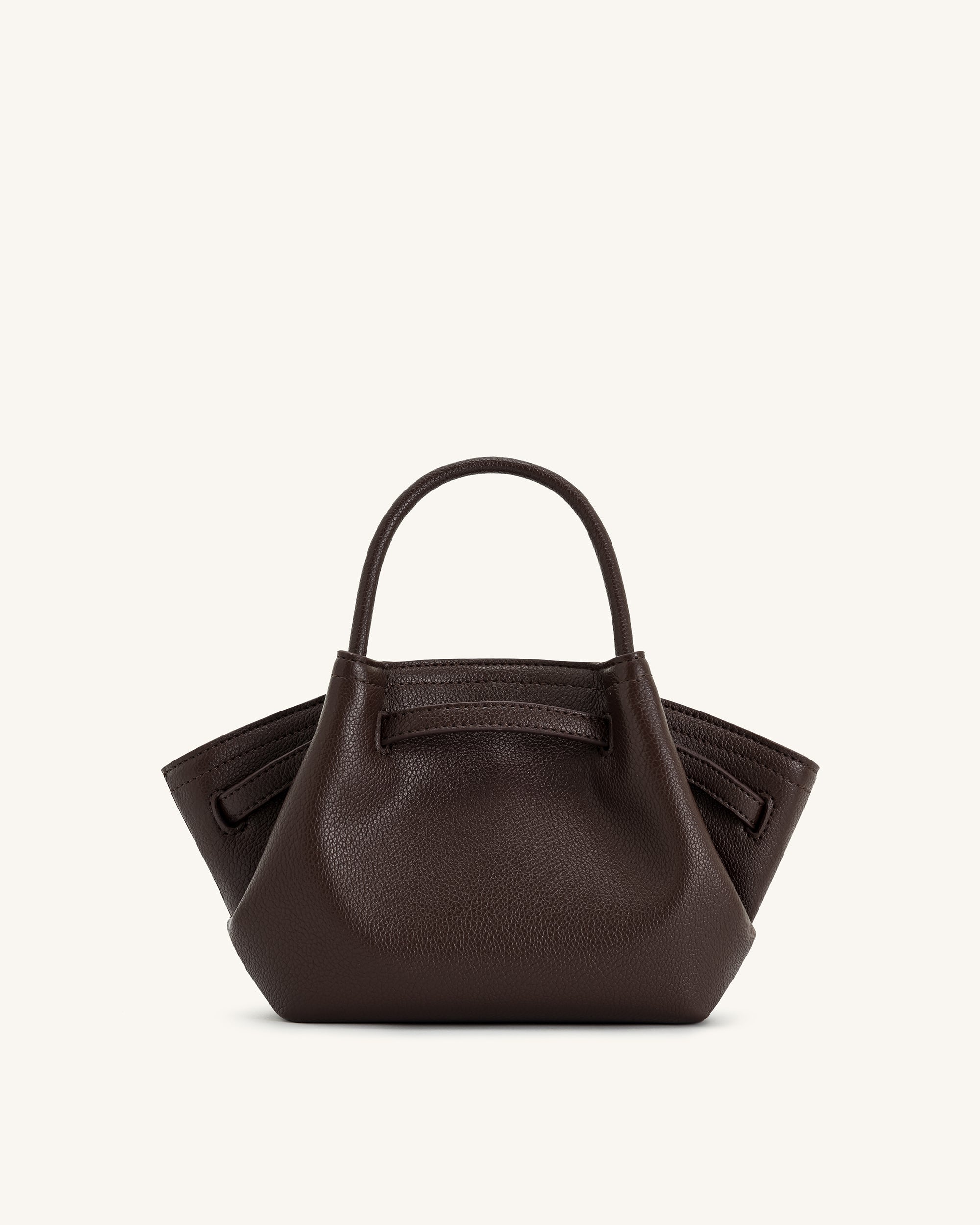 Hana Vegan Leather Mini Crossbody Tote Bag - Dark Brown