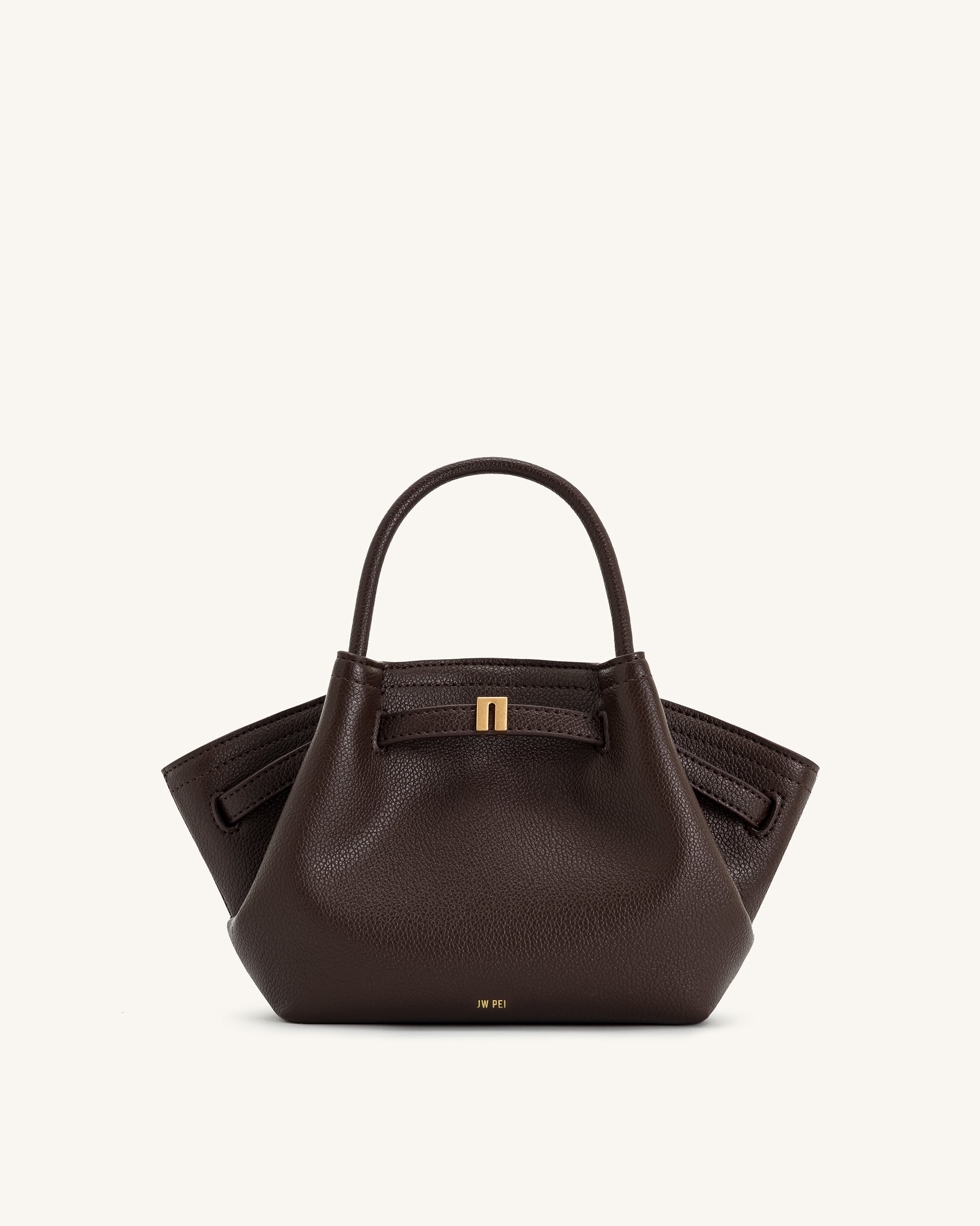 Hana Vegan Leather Mini Crossbody Tote Bag - Dark Brown
