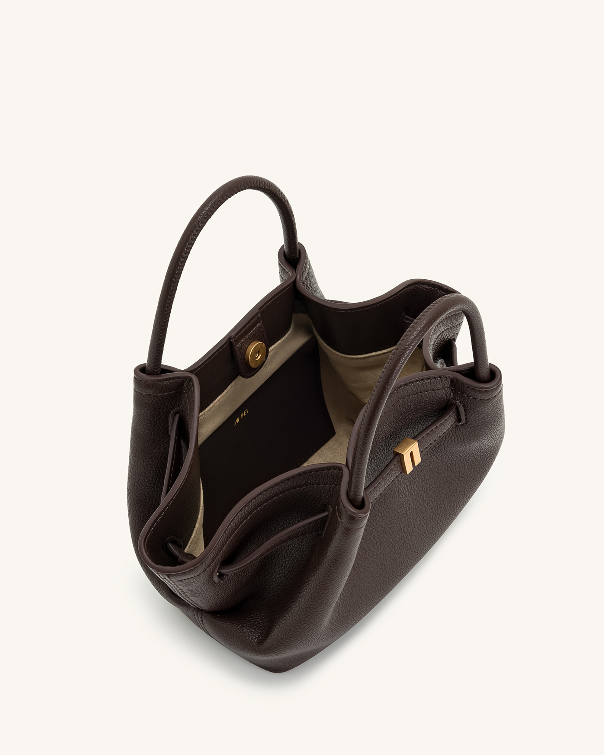 Hana Vegan Leather Mini Crossbody Tote Bag - Dark Brown