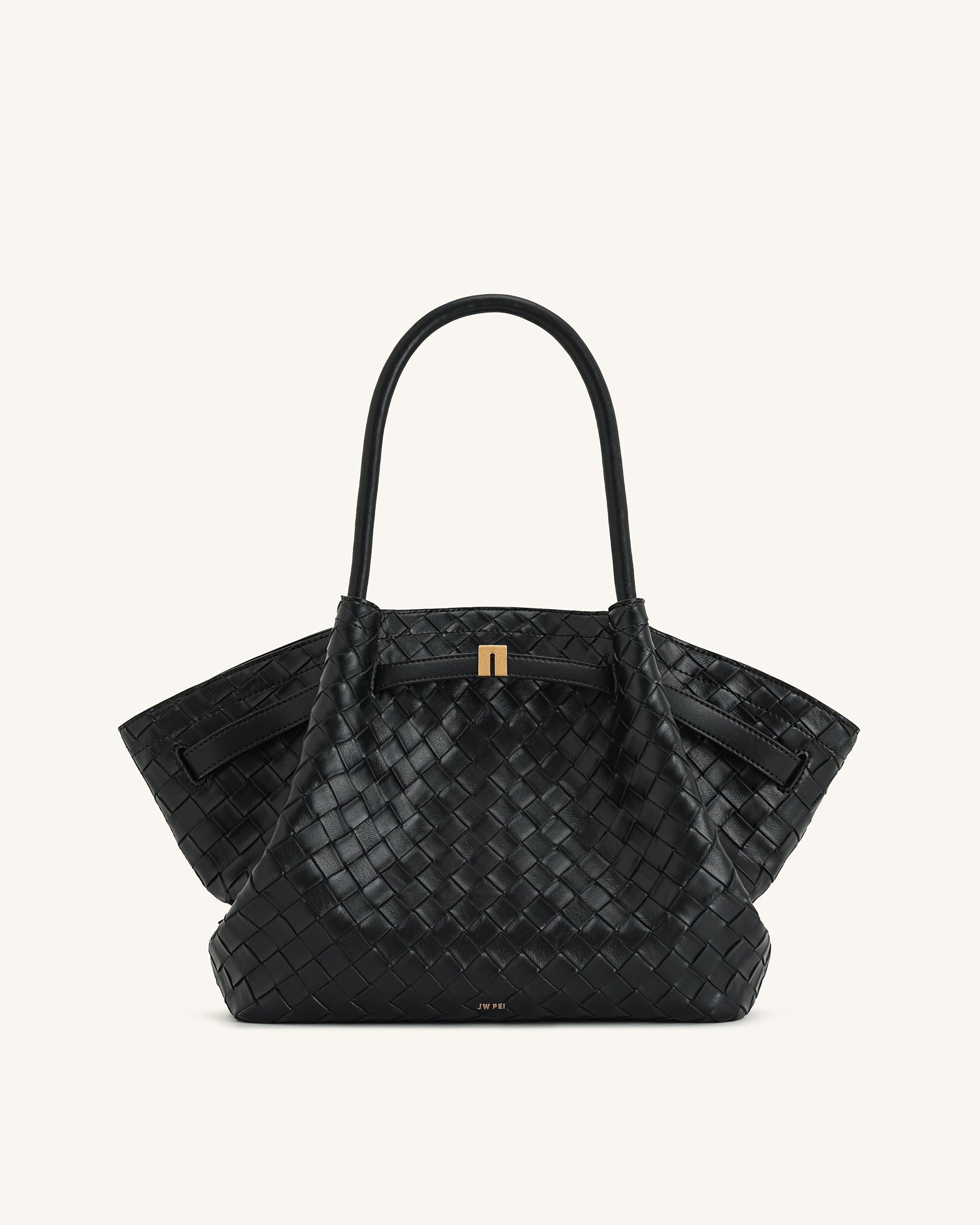 Hana Vegan Leather Handbag Medium Tote - Black