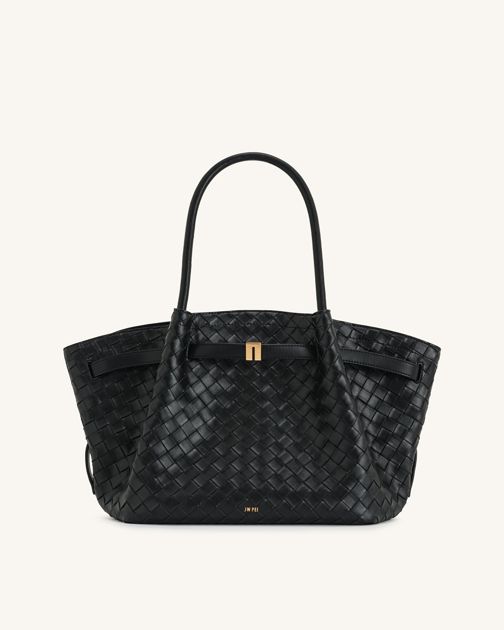Hana Vegan Leather Handbag Medium Tote - Black