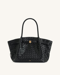 Hana Vegan Leather Handbag Medium Tote - Black