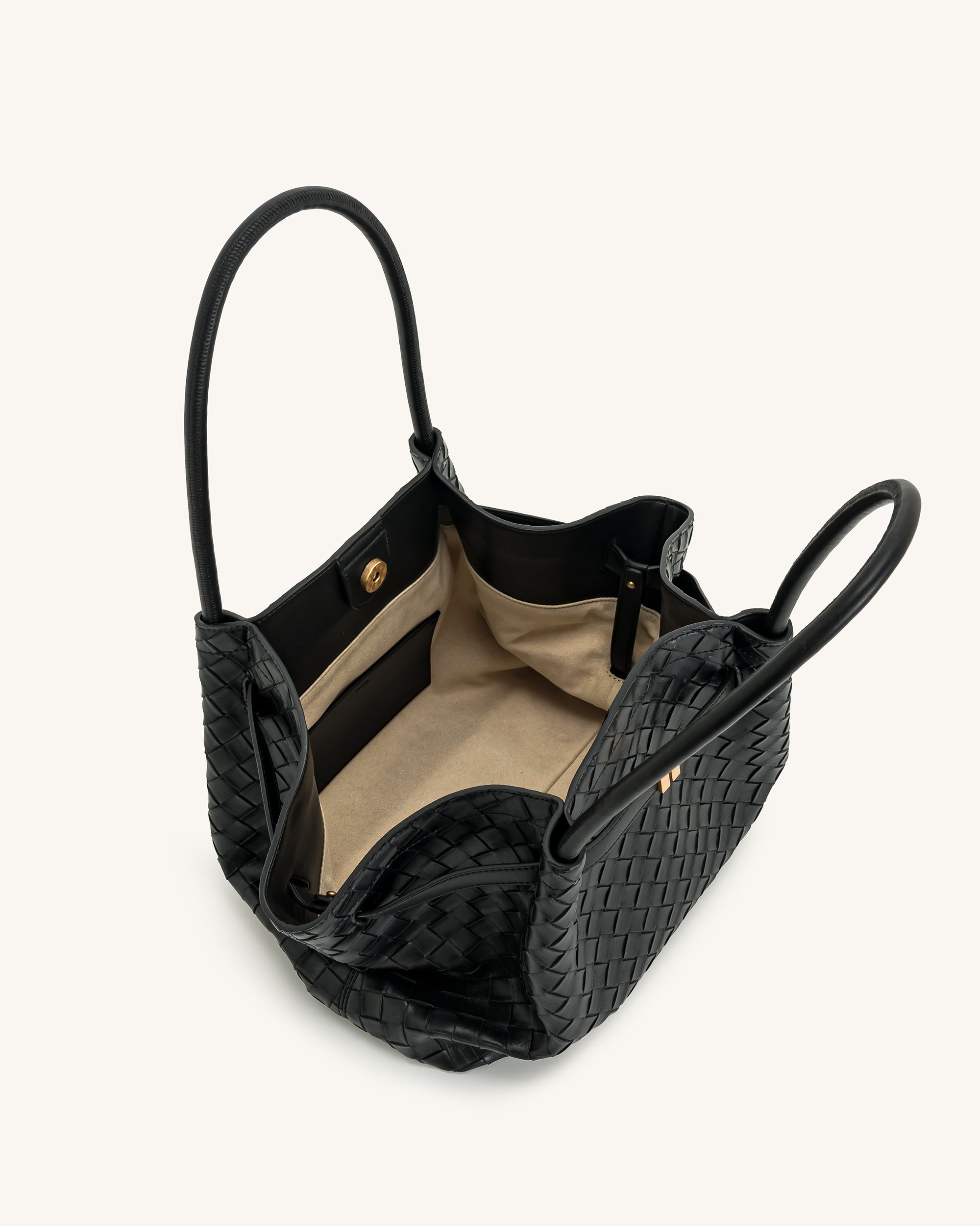Hana Vegan Leather Handbag Medium Tote - Black