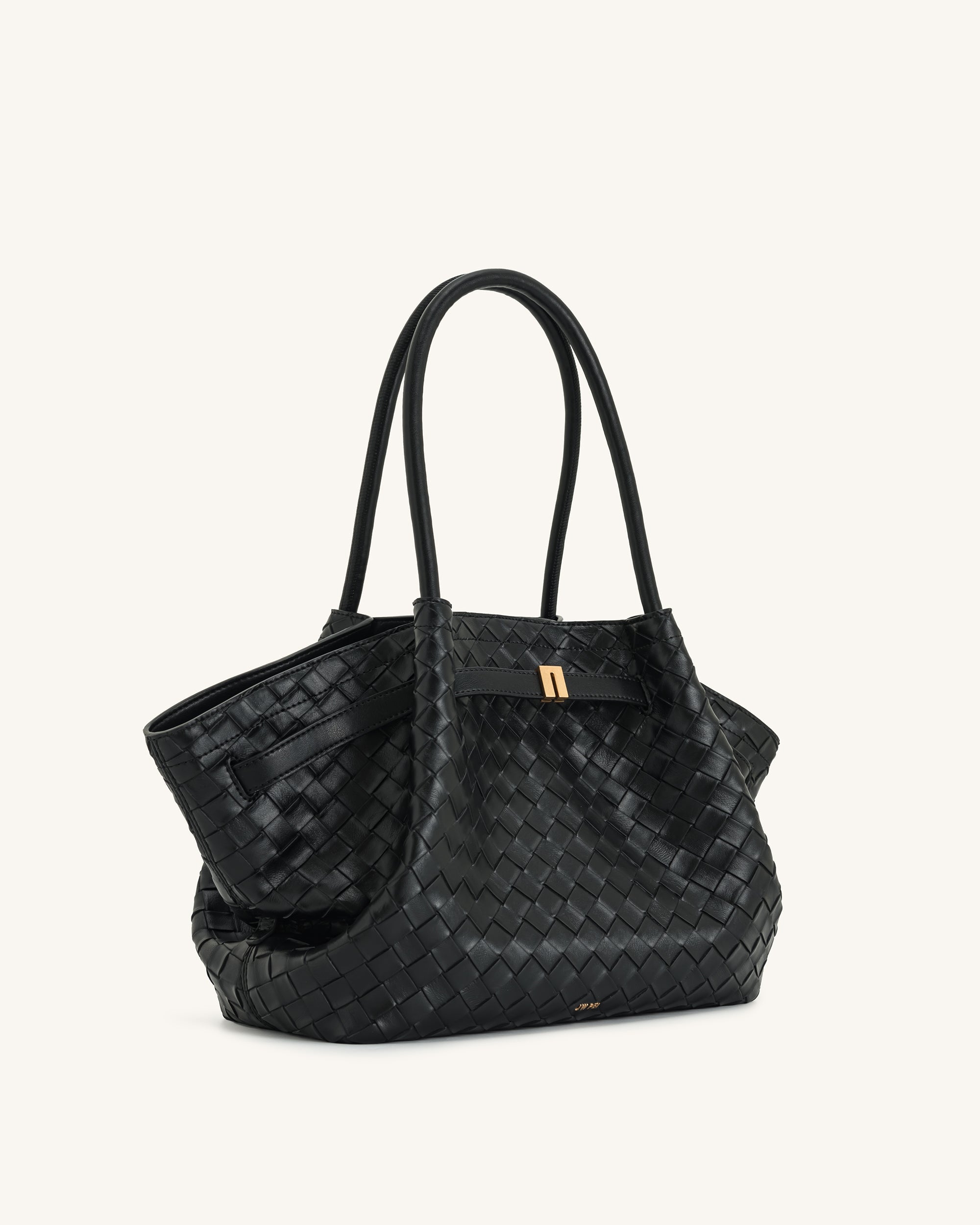 Hana Vegan Leather Handbag Medium Tote - Black