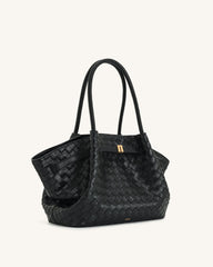Hana Vegan Leather Handbag Medium Tote - Black