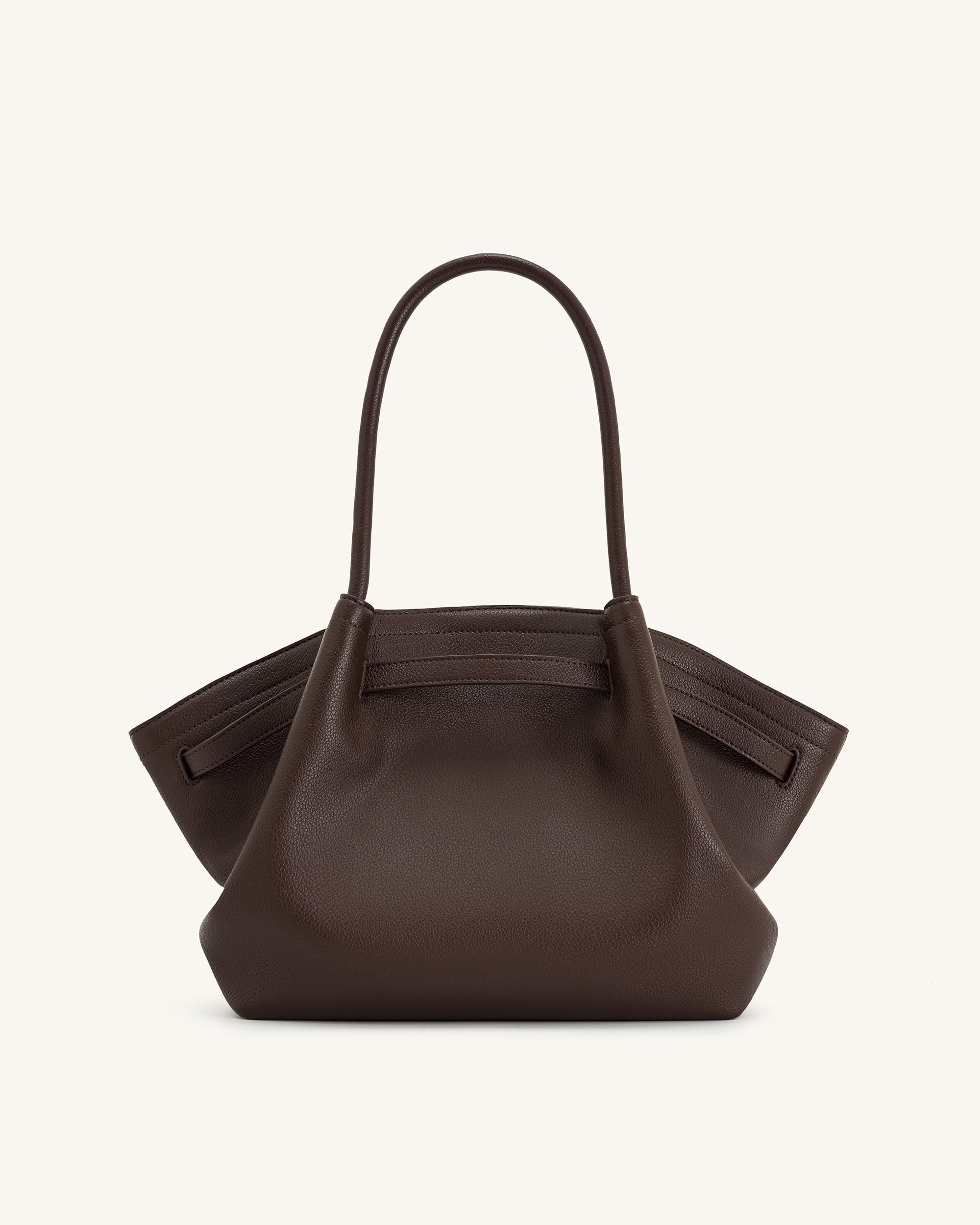 Hana Vegan Leather Handbag Medium Tote - Dark Brown