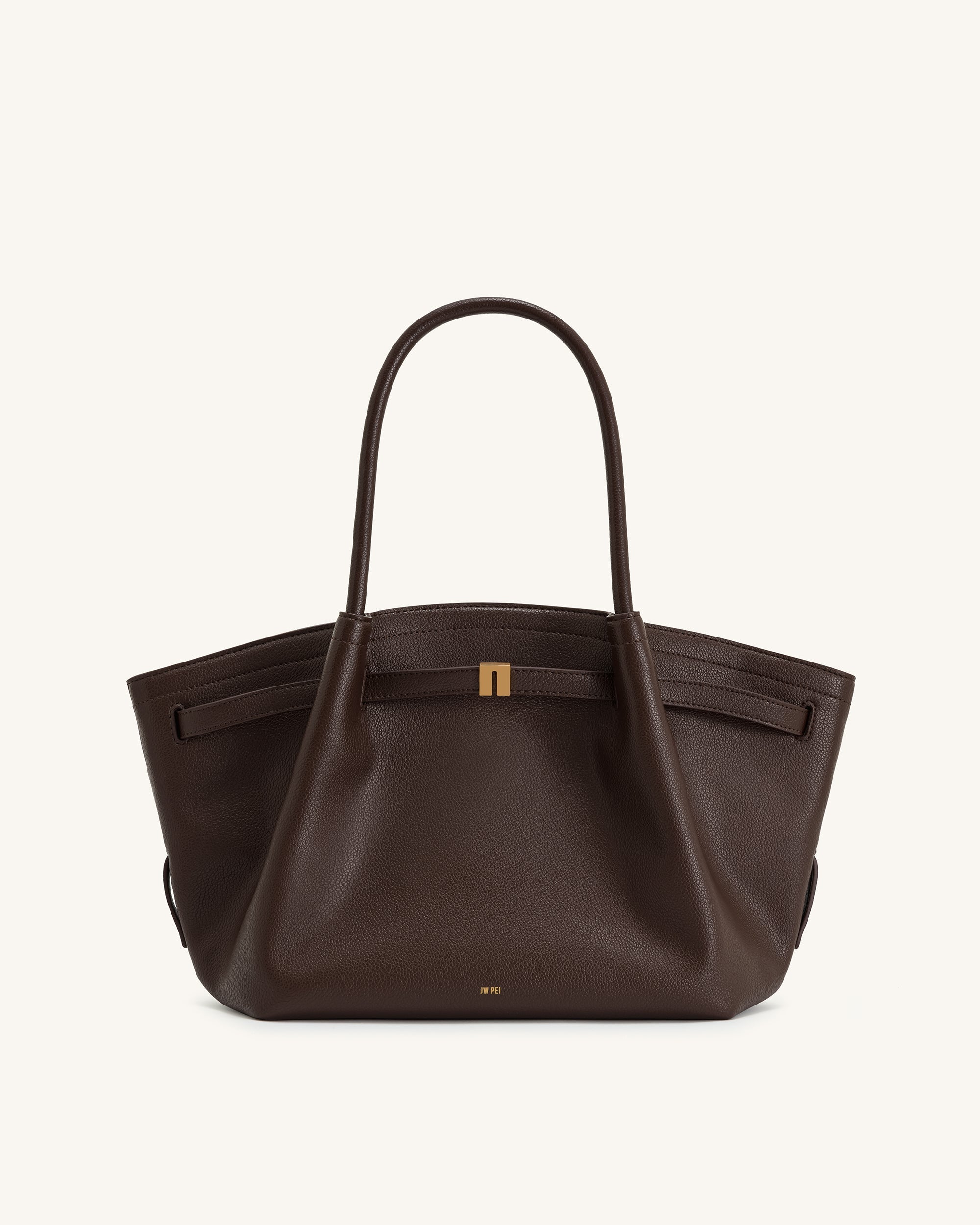 Hana Vegan Leather Handbag Medium Tote - Dark Brown