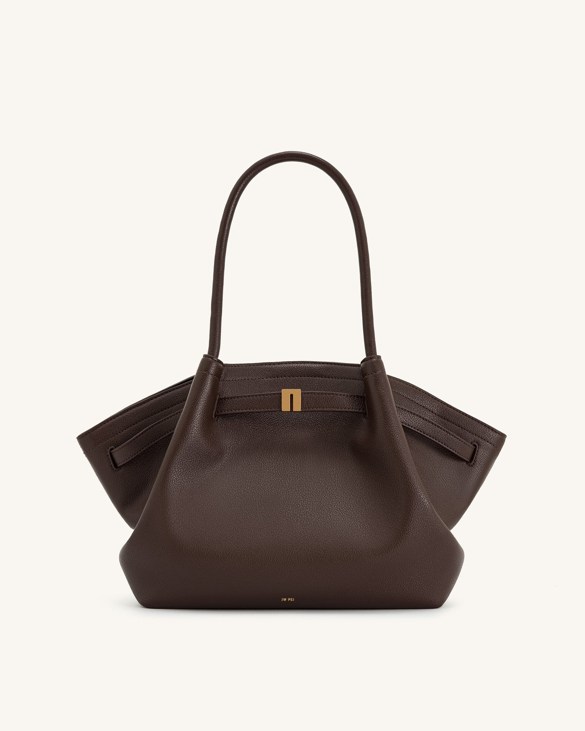 Hana Vegan Leather Handbag Medium Tote - Dark Brown