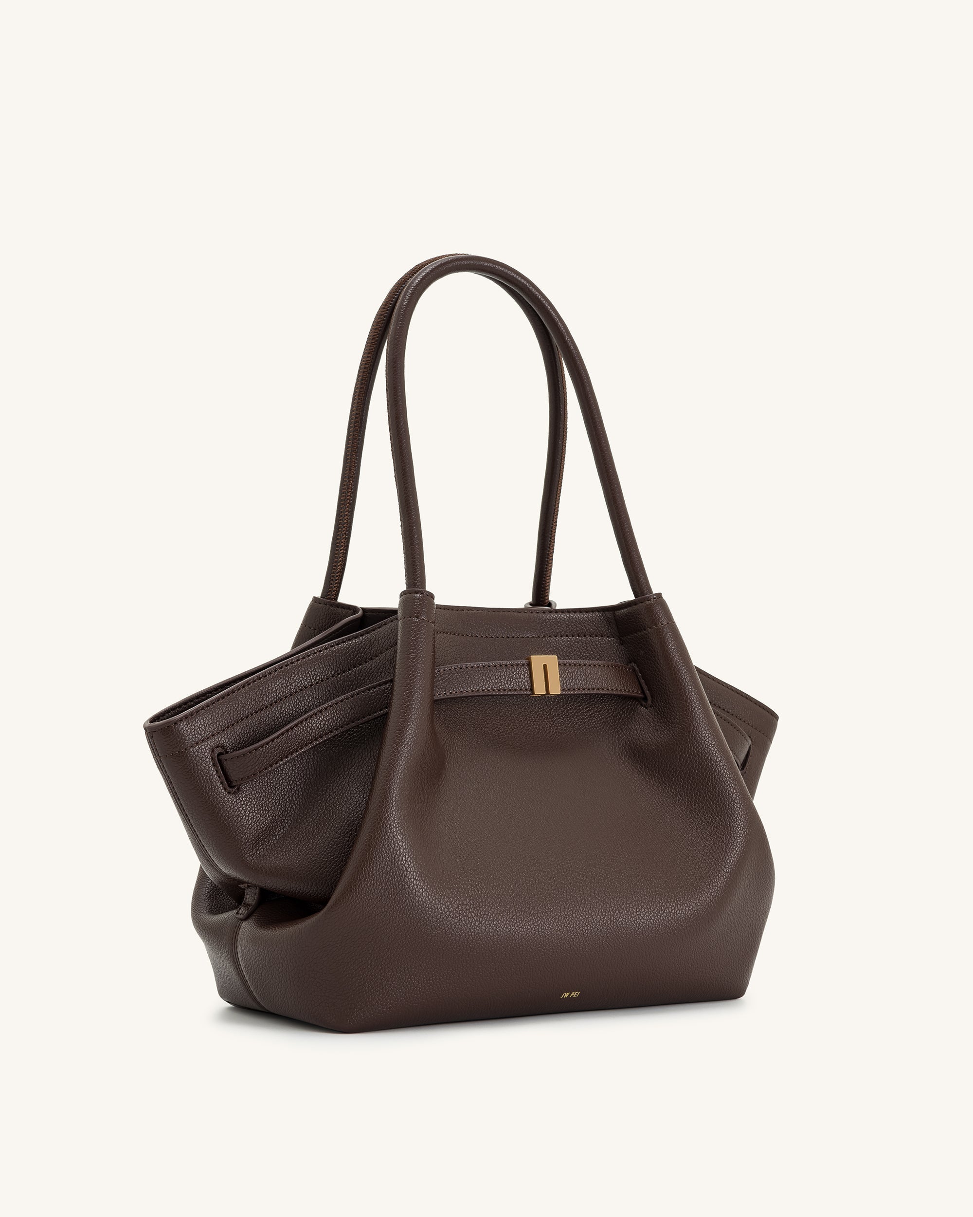 Hana Vegan Leather Handbag Medium Tote - Dark Brown