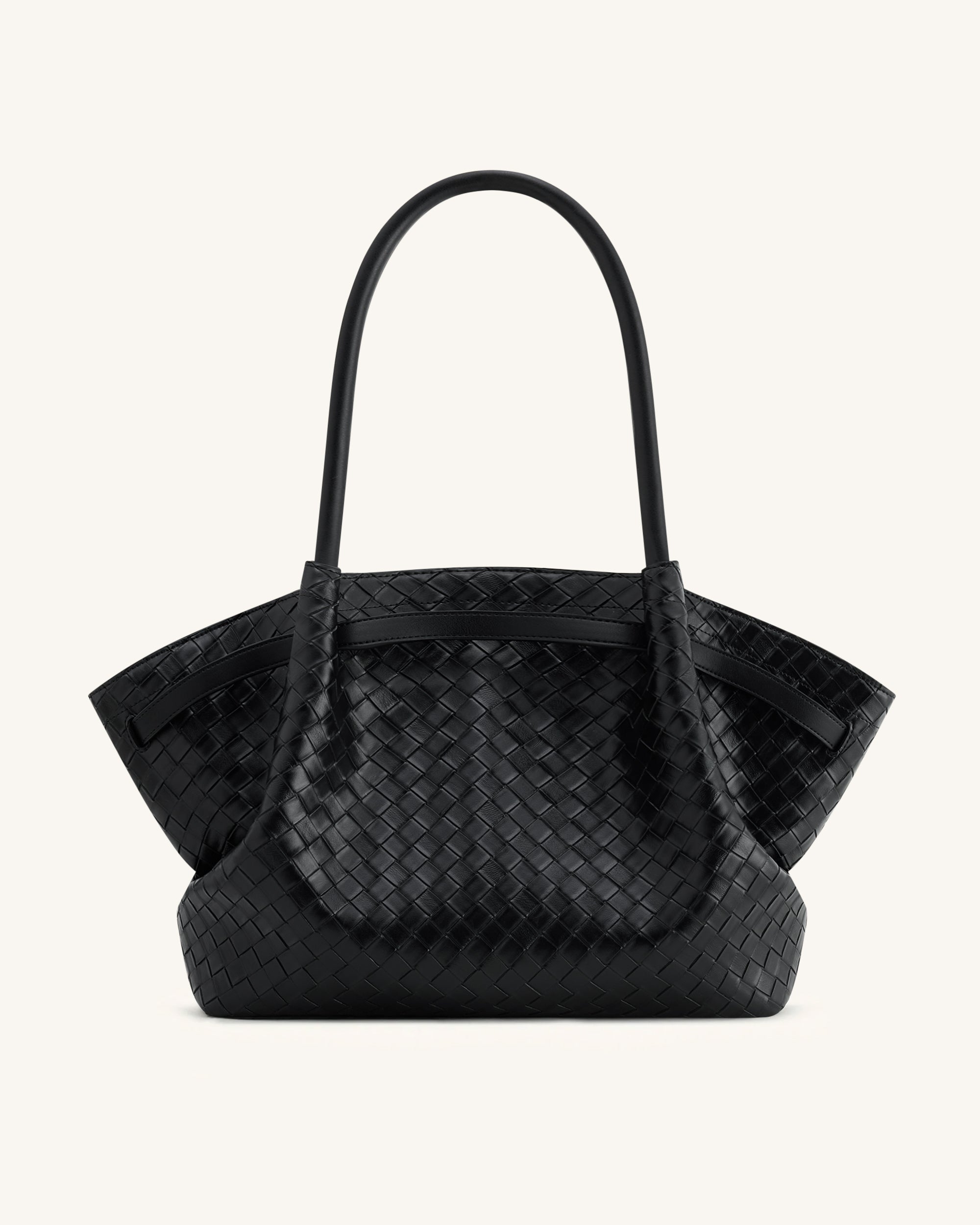 Hana Vegan Leather Large Tote Bag - Black