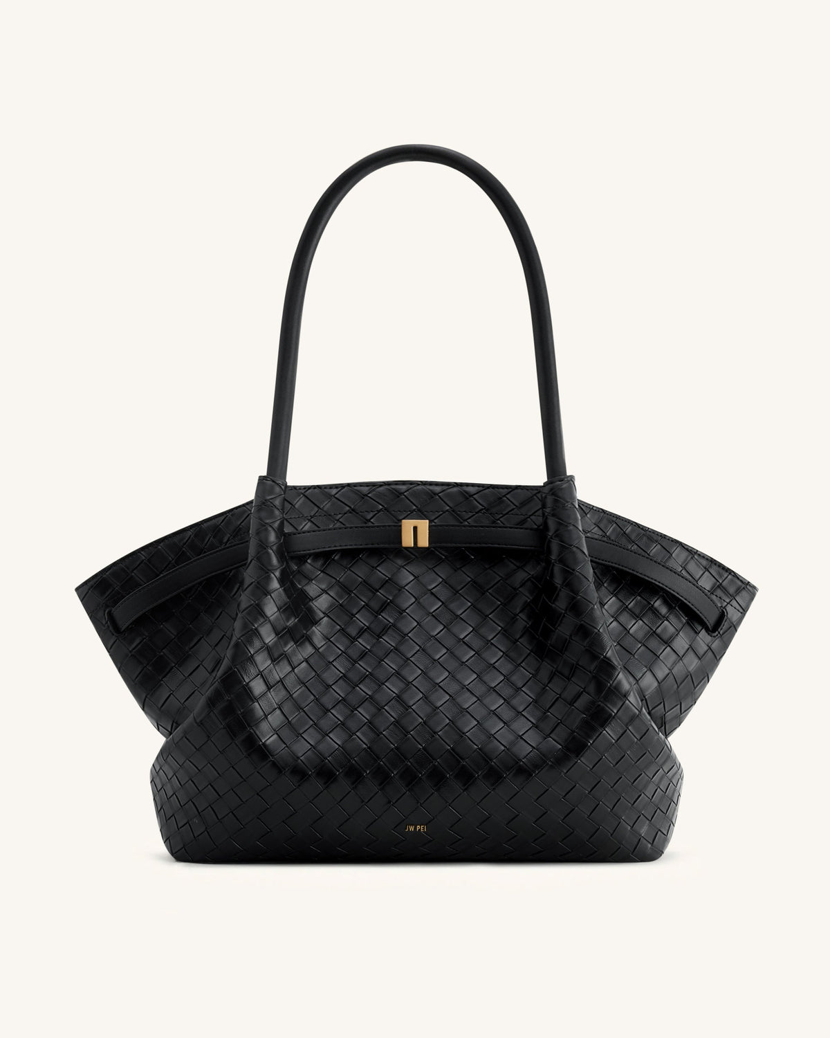 Hana Vegan Leather Large Tote Bag - Black