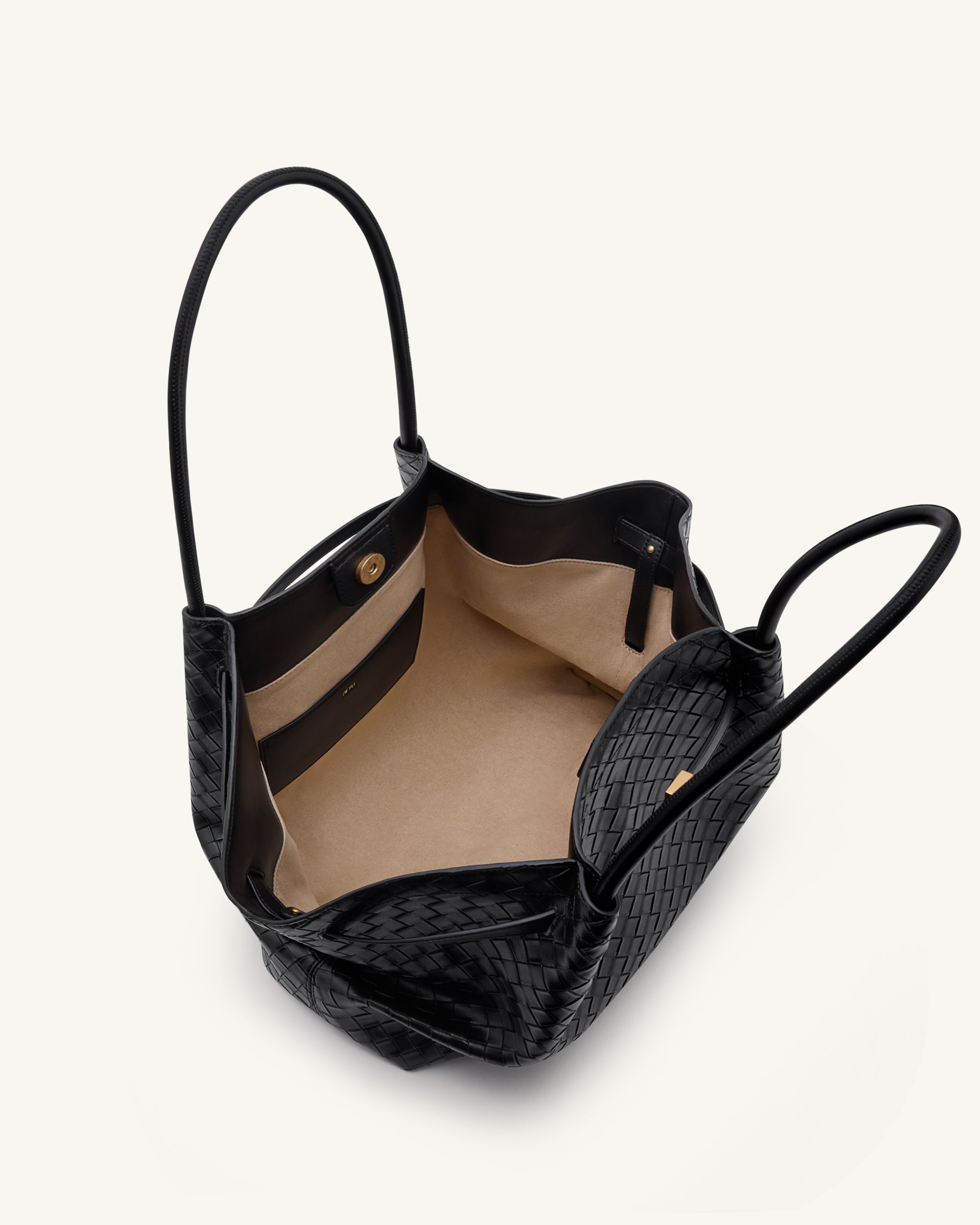 Hana Vegan Leather Large Tote Bag - Black
