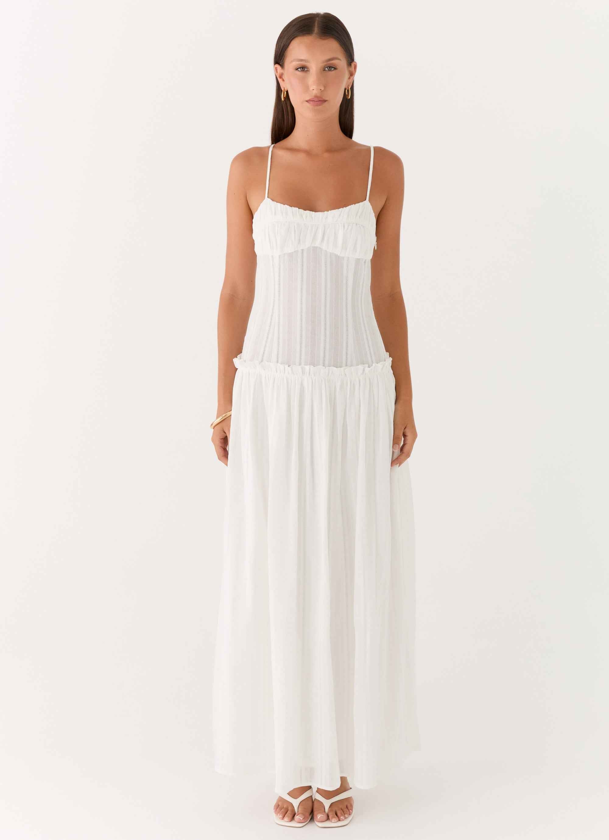 Jacinda Maxi Dress - Ivory Open Back