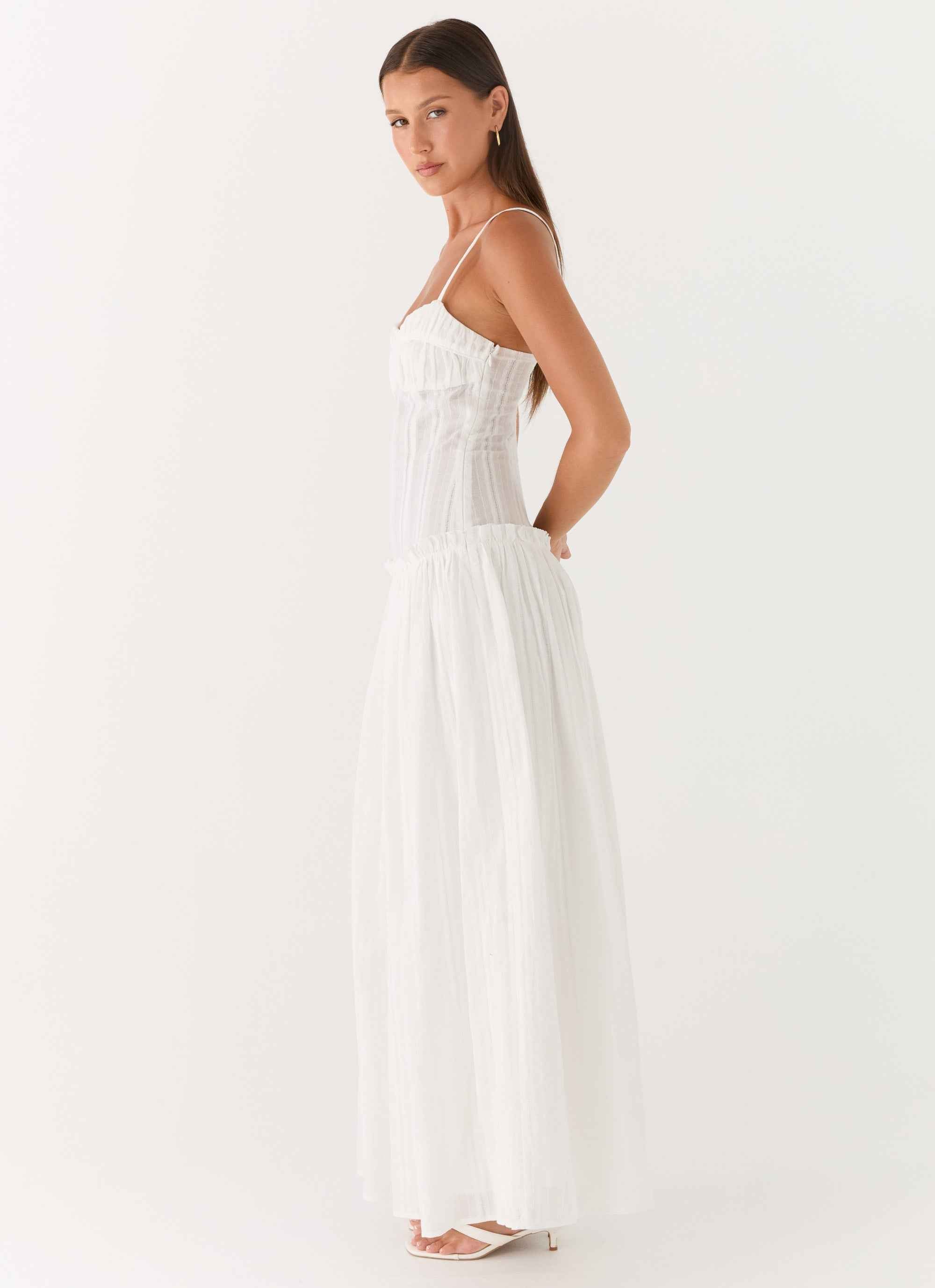 Jacinda Maxi Dress - Ivory Open Back