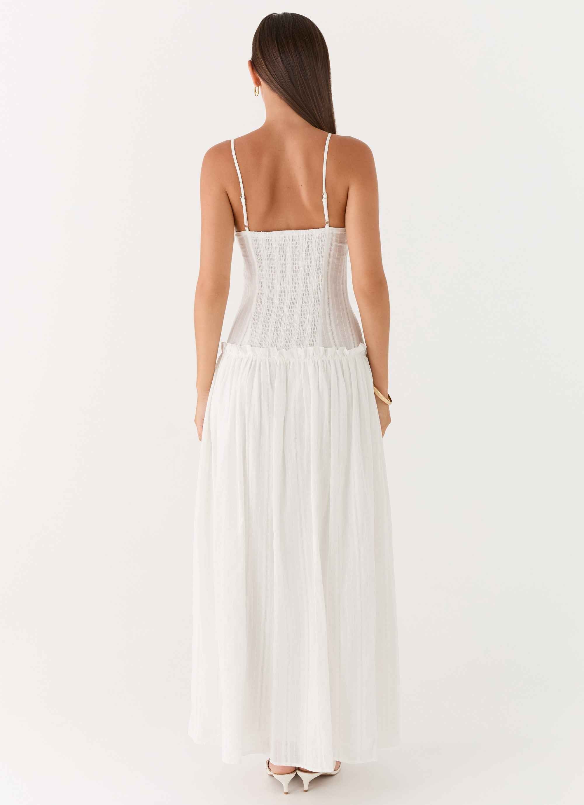Jacinda Maxi Dress - Ivory Open Back