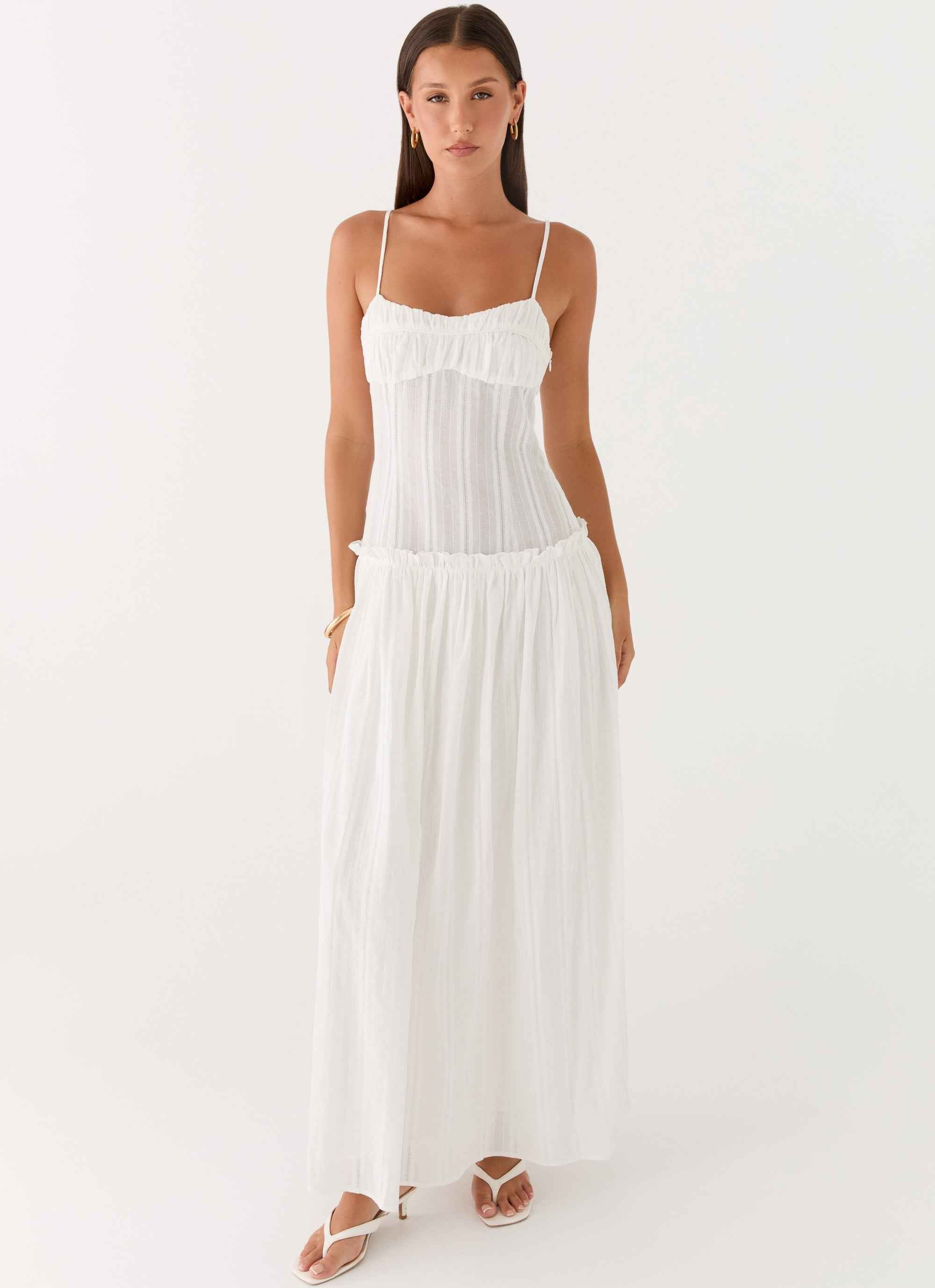 Jacinda Maxi Dress - Ivory Open Back
