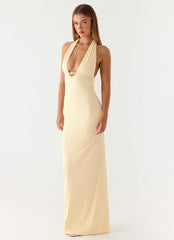 Javana Maxi Dress - Yellow Flowing Silhouette
