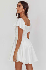 FLUTTER SLEEVE A-LINE MINI PARTY COCKTAIL DRESS